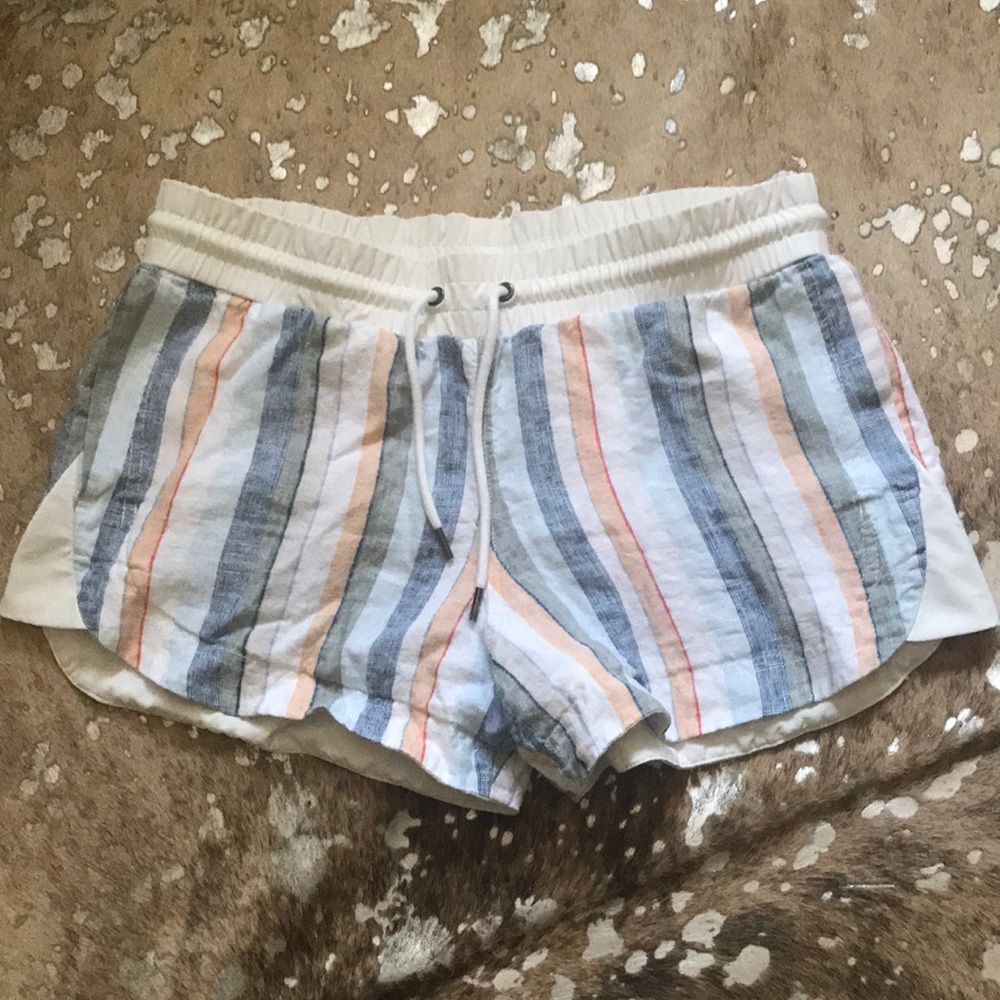 Multi colored stripe Linen shorts 3” inseam